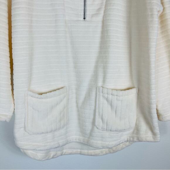 Soft Surroundings cream ribbed fuzzy soft high neck pullover large - Picture 3 of 6